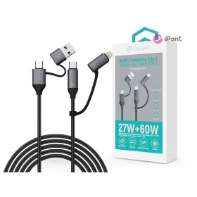   Devia Extreme Speed Series Multi Functions 4in1 USB-A/Type-C/Lightning adat- és töltőkábel - fekete