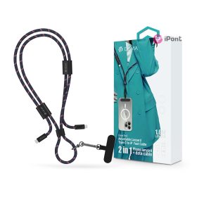   Devia Cable Pro5 Woven 27W PD Type-C/Lightning adat- és töltőkábel + nyakpánt 1.6m - kék