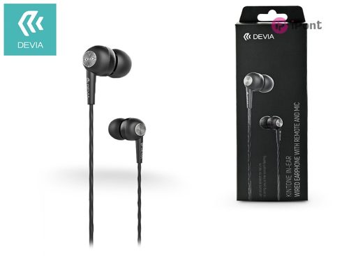 Devia univerzális sztereó felvevős fülhallgató - 3,5 mm jack - Devia Kintone    In-Ear Wired Earphones - fekete
