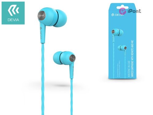 Devia univerzális sztereó felvevős fülhallgató - 3,5 mm jack - Devia Kintone In-Ear Wired Earphones - blue