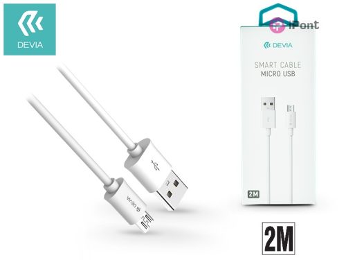 Devia USB - micro USB adat- és töltőkábel 2 m-es vezetékkel - Devia Smart Cable - fehér