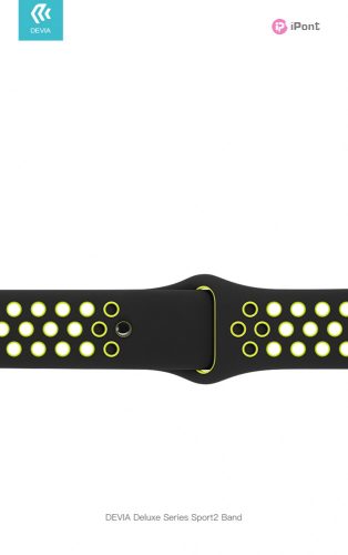 Devia Deluxe Series Sport2 Apple Watch lyukacsos sport szíj - 42/44/45/49mm - fekete/szürke