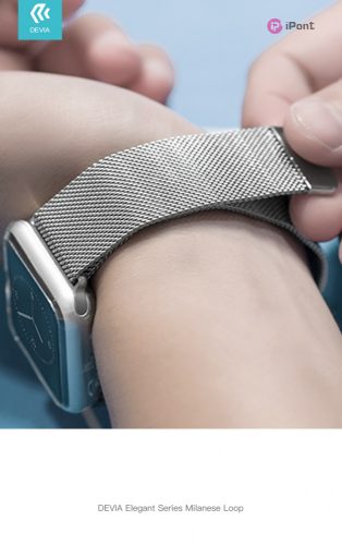Devia Elegant Series Milanese Loop Apple Watch fém szíj - 38/40/41mm - fekete