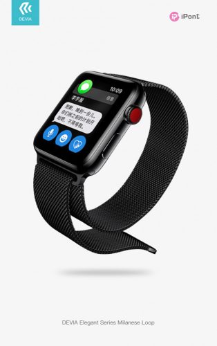 Devia Elegant Series Milanese Loop Apple Watch fém szíj - 38/40/41mm - fekete