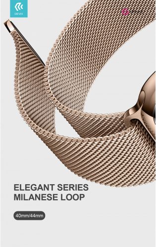 Devia Elegant Series Milanese Loop Apple Watch fém szíj - 38/40/41mm - fekete