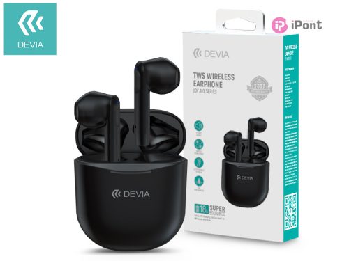 Devia TWS Bluetooth sztereó headset v5.0 + töltőtok - Devia Joy A10 Series True Wireless Earphones with Charging Case - fekete