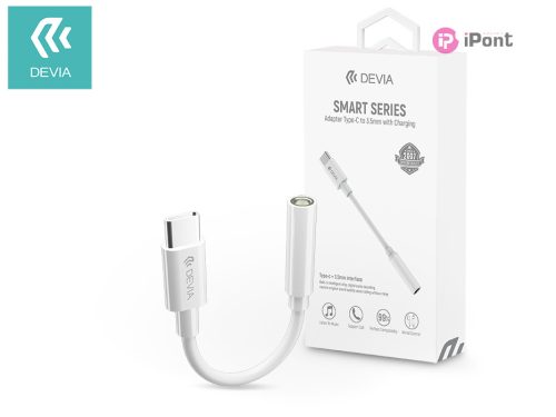 Devia Smart Series Type-C - 3,5mm jack audio adapter - fehér
