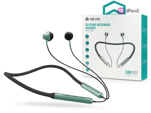 Devia Sport Bluetooth sztereó fülhallgató v5.0 - Devia Smart Series Silicone    Neckband Headset - fekete/zöld