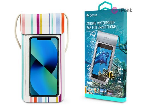 Devia univerzális vízálló védőtok max. 3.8-5.8 méretű készülékekhez - Devia    Strong Waterproof Bag For Smartphone - colorful stripe"