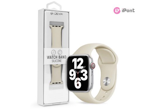 Apple Watch szilikon sport szíj - Devia Silicone Deluxe Series Sport Watch Band - 38/40/41 mm - antique white