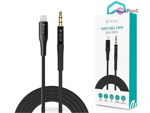 Devia 3,5 mm jack - Lightning audio kábel 1 m-es vezetékkel - Devia Series iPureAUX Audio Cable - black