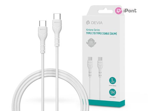 Devia USB Type-C - USB Type-C adat- és töltőkábel 1 m-es vezetékkel - Devia     Kintone Series Type-C To Type-C Cable - 60W - fehér