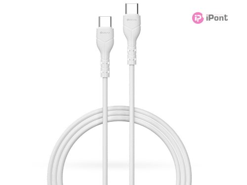 Devia USB Type-C - USB Type-C adat- és töltőkábel 1 m-es vezetékkel - Devia     Kintone Series Type-C To Type-C Cable - 15W - fehér - ECO csomagolás