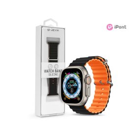   Devia Deluxe Series Sport6 Apple Watch szilikon sport szíj - 38/40/41mm - fekete/narancs