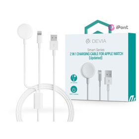   Devia Smart Series 2 in 1 mágneses töltőkábel Apple Watch-hoz + USB-A/Lightning kábel - fehér