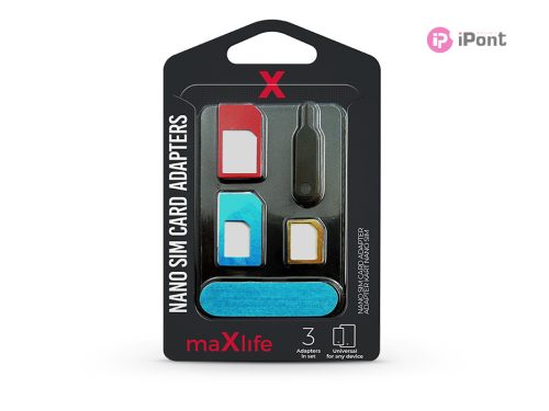 Maxlife Nano és Micro SIM-kártya adapter (3 in 1) kiszedő szerszámmal