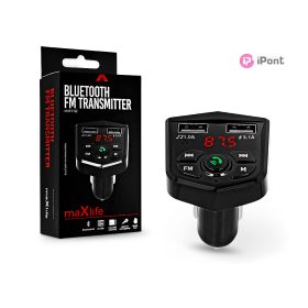   Maxlife MXFT-02 Bluetooth FM-transmitter/autós töltő 15W - 2xUSB/microSD kártyaolvasó - fekete