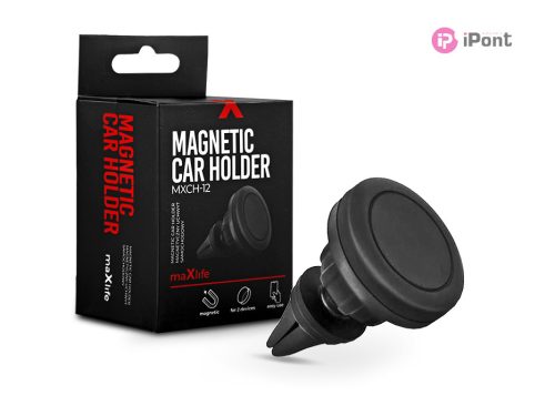 Maxlife univerzális szellőzőrácsba illeszthető mágneses PDA/GSM autós tartó -   Maxlife MXCH-12 Magnetic Car Holder - fekete