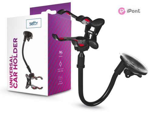 Setty univerzális műszerfalra/szélvédőre helyezhető PDA/GSM autós tartó - Setty 13485 Car Holder - fekete