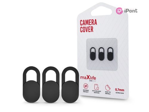 Maxlife webkamera privát takaró/borító mobiltelefon, tablet, laptop készülékhez - Maxlife Home Office Camera Cover - 3 db/csomag - fekete