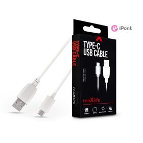 Maxlife 15W USB/Type-C adat- és töltőkábel 1m - fehér