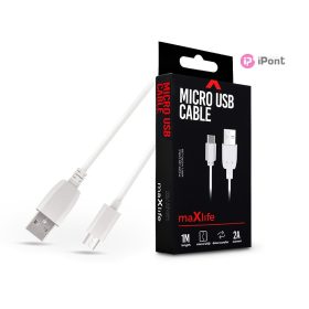 Maxlife 10W USB/microUSB adat- és töltőkábel 1m - fehér