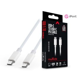   Maxlife MXUC-05 60W PD Type-C/Type-C adat- és töltőkábel 2m - fehér