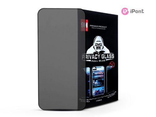 Apple iPhone 14 Pro üveg képernyővédő fólia - Privacy Glass Full Glue - 1       db/csomag