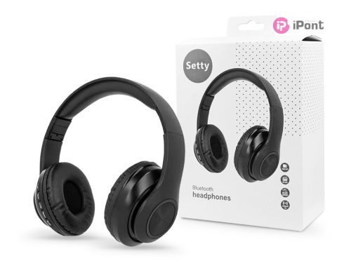 Setty Wireless Bluetooth sztereó fejhallgató beépített mikrofonnal, FM-rádióval,microSD kártyaolvasóval - Setty Bluetooth Headphones - fekete