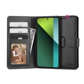   Tech-Protect Wallet Flip oldalra nyíló tok - Xiaomi Redmi Note 13 Pro 5G/Poco X6 5G - fekete