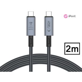   Tech-Protect Ultraboost 240W PD USB/8K/40 Gbps/Type-C - Type-C adat- és töltőkábel 2m - szürke