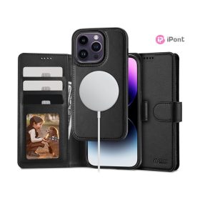   Tech-Protect Wallet Flip oldalra nyíló tok + Magsafe tok - Apple iPhone 15 Pro - fekete