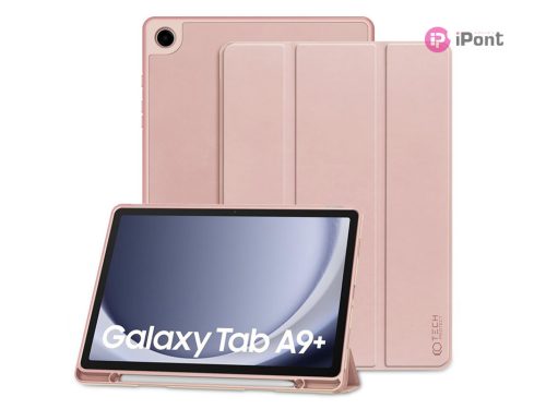 Samsung X210/X215/X216 Galaxy Tab A9+ 11.0 tablet tok (Smart Case) on/off       funkcióval, Pencil tartóval - Tech-Protect - rózsaszín (ECO csomagolás)