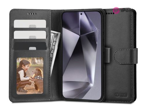 Tech-Protect Wallet flipes bőrtok - Samsung SM-S921 Galaxy S24 - fekete