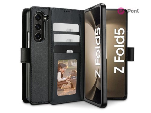 Tech-Protect Wallet flipes bőrtok hátlap - Samsung SM-F946 Galaxy Z Fold 5 -    fekete