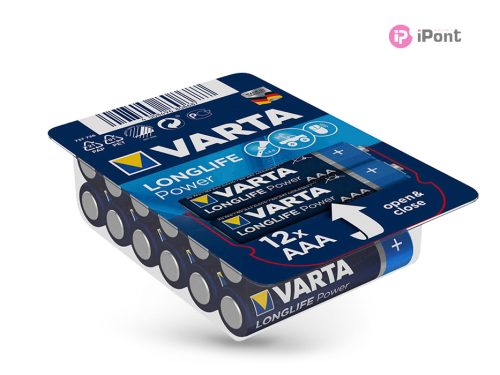 VARTA Longlife Power Alkaline AAA ceruza elem - 12 db/csomag
